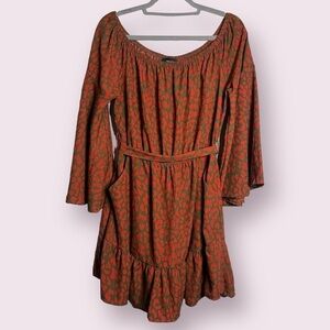 Vici Orange and Green Cheetah Print Dress XL